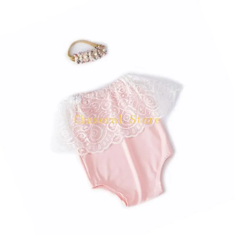 مجموعة e7ce من 2pcs romper romper و headwear girls phemsuit costume accessories props props for netbolns photoshoots