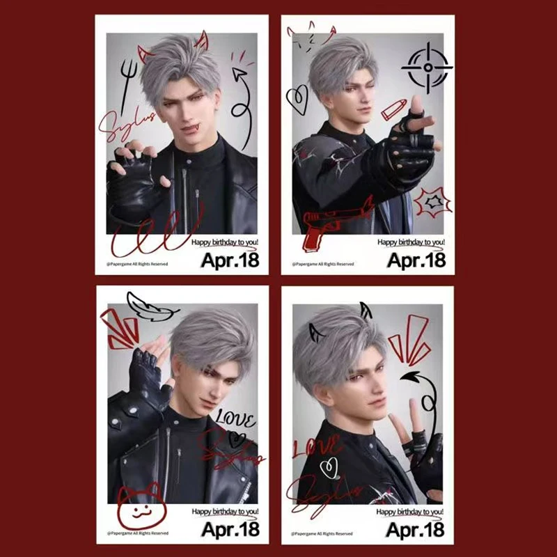 4Pcs/Pack 2025 Game Love and Deepspace Merch Fans Collection Character Cards Sylus Qin Che Valentine's Day Gift