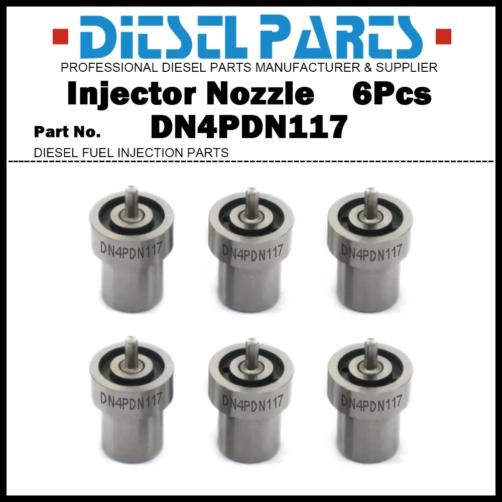 6 inyectores de combustible diésel DN4PDN117 NP-DN4PDN117 para tractores New Holland Ford con motor Shibaura N844 N844T T854