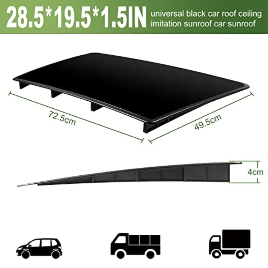 Universal car sunroof wind deflector for ventilation insulation, ABS plastic, black, waterproof surface with double-sided tape,