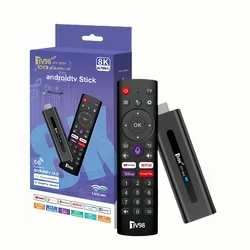 TV98 ATV 8K Smart TV Stick Android 14 H618 2.4G 5G Wifi Support OTA Media Player TV Receiver BT5.0 2GB 16GB Voice Remote TV Box