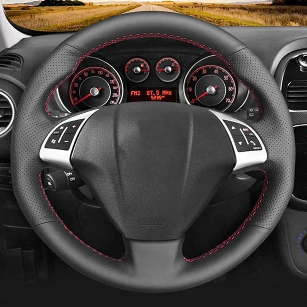 Car Steering Wheel Cover For Fiat Bravo Doblo Opel Combo Grande Punto Linea Qubo For Vauxhall Steering Wrap Microfiber Leather