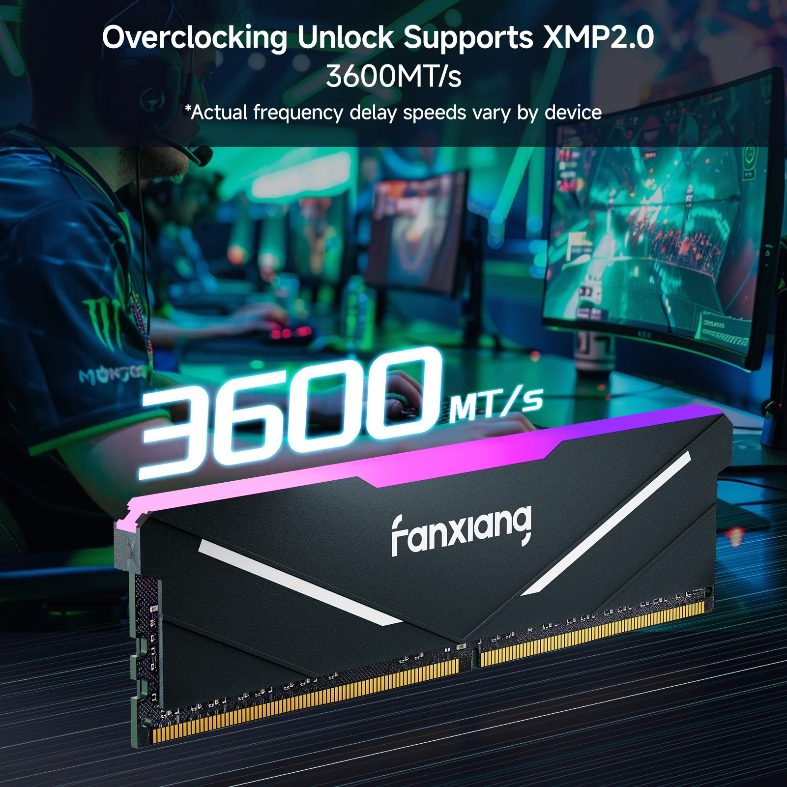 Fanxiang ud11 rgb memória ram ddr4 16gb 32gb 3200-3600mt/s desktop não-ecc desktop jogos módulo de memória ram de canal duplo para pc