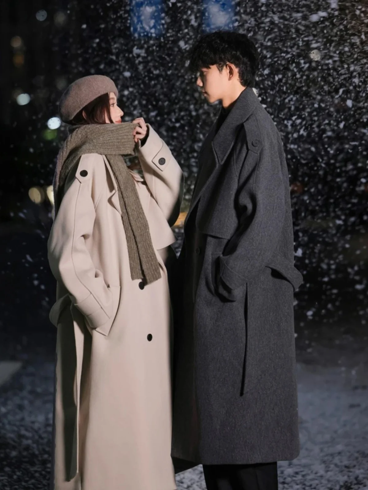 

Корейское утепленное зимнее мужское шерстяное пальто-тренч длиной ниже колена, молодежная модная универсальная верхняя одежда для пар