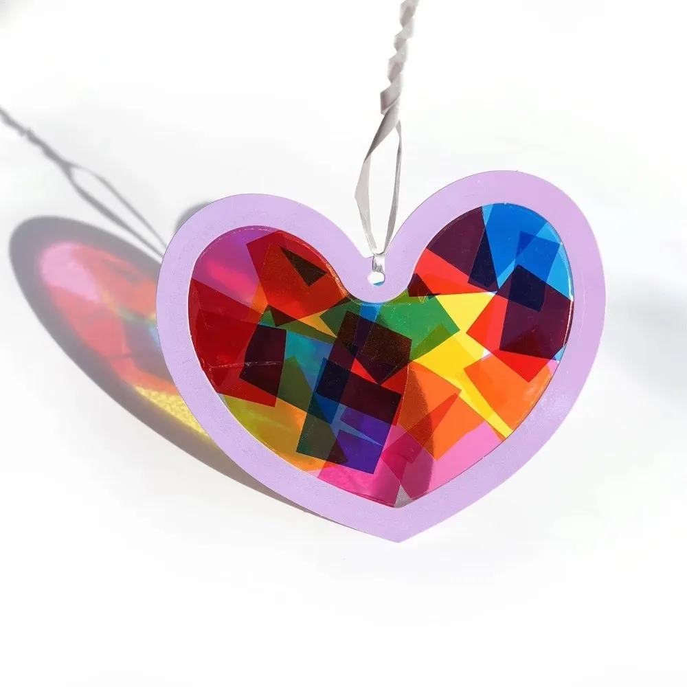 Creative Paper Cutting Kit Colorful Ability Training Handmade Suncatchers Craft Portable Interactive Window Cling Kit