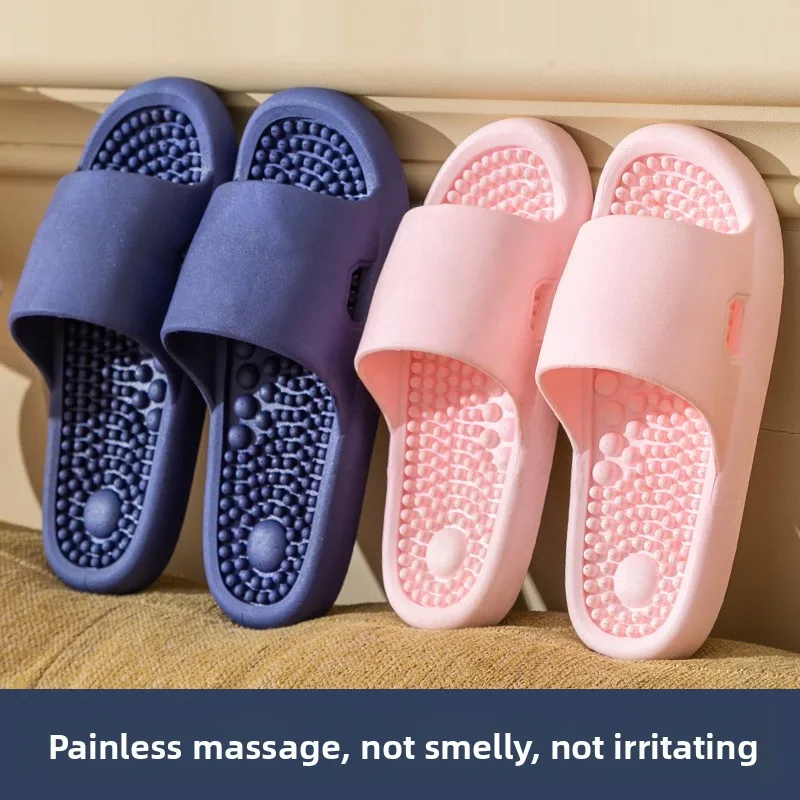 Men's Massage Slippers Summer Bathroom Sandals Women Indoor Non-slip Soft Bottom Solid Colour Casual Shoes Sandalias