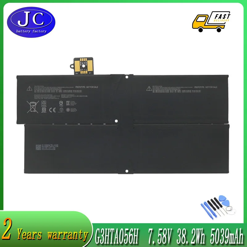 

JCLJF G3HTA056H Laptop Battery for Microsoft Surface Pro X 1876 13" Notebook MQ03 7.58V 5249mAh/39.79WH