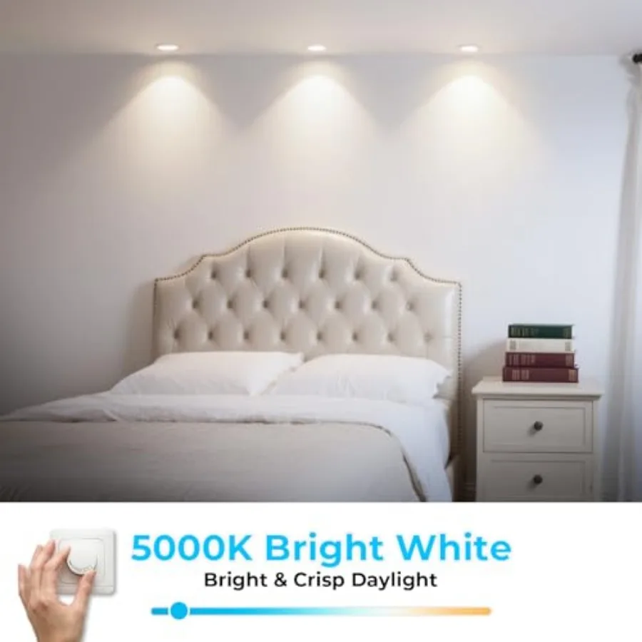 BR30 LED Flood Light Bulbs, 7W 65W Equivalent,5000K White, 650 Lumens, E26 Base, Dimmable, Indoor Recessed Can Lighting for Liv