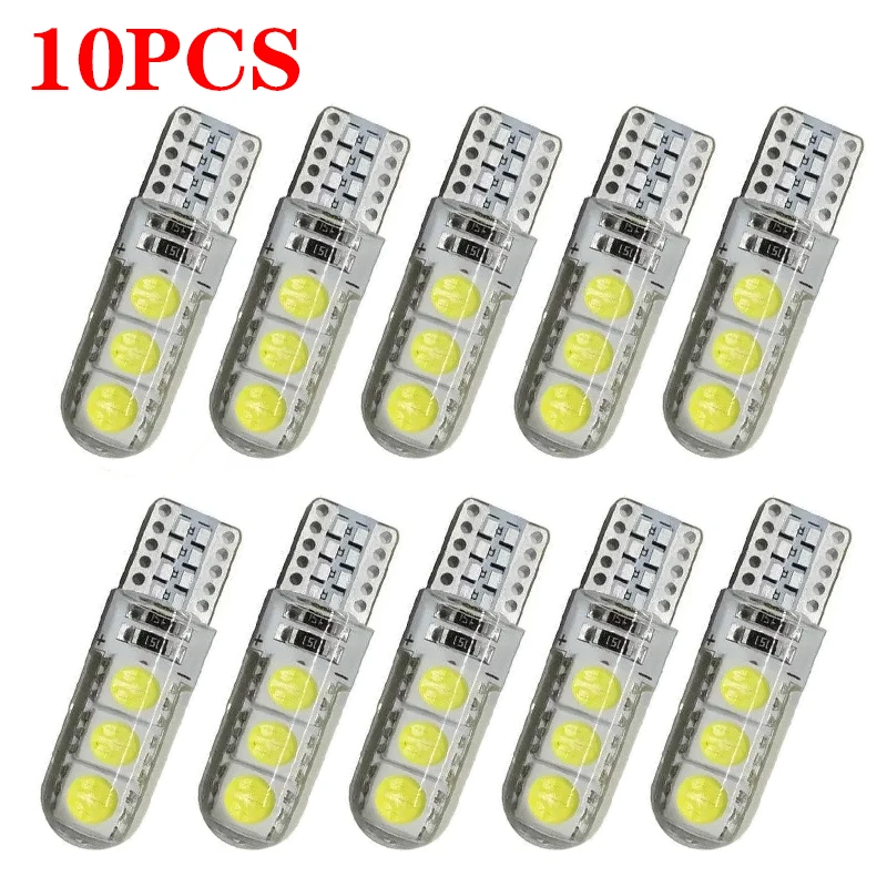 Silicone W5w Led Bulb 5w5 12v 7000k 6 Smd T10 Led Car Interior Dome Reading Light Auto Wedge Side License Plate Lamp White 194