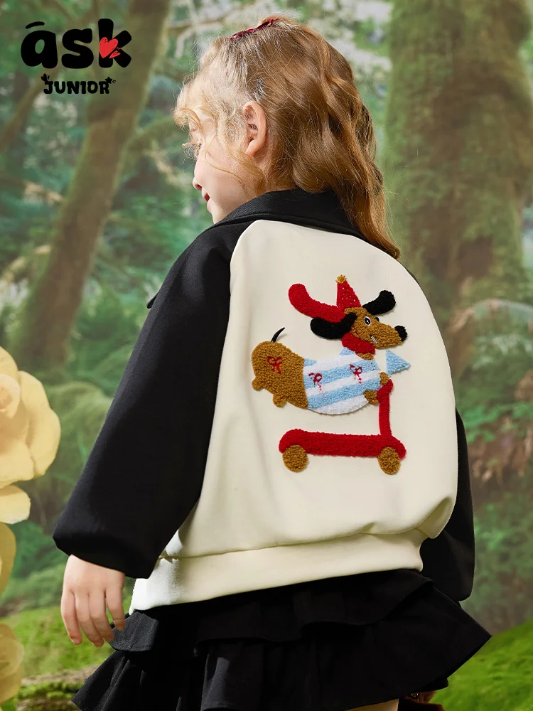 سترة ربيعية للأطفال الرضع بألوان متباينة وأكتاف مكشوفة وأكمام طويلة ملابس أطفال محبوكة بطية صدر السترة للفتيات #1