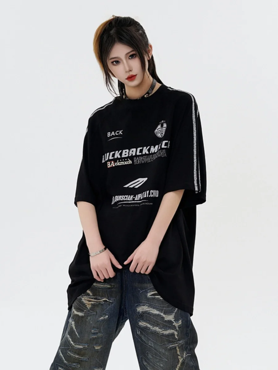 

2025 New Trend Brand Loose Large Size Half-Sleeve T-Shirt Men's and Women European American High Street Crew Neck American Tops
