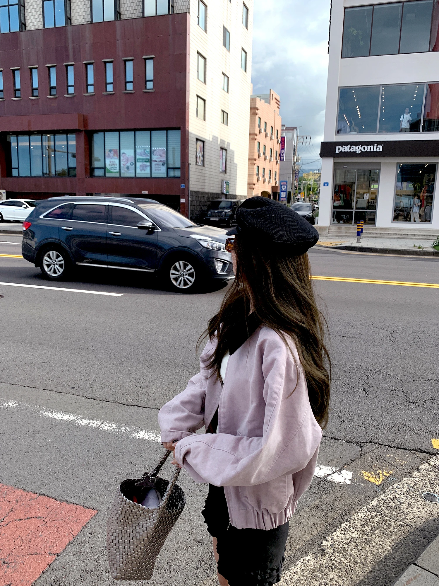 Anline ed Purple Suede Jaet ort Casual Sle Stand Collar Women's Leather Coat Commute Sle Long Sve Zipper