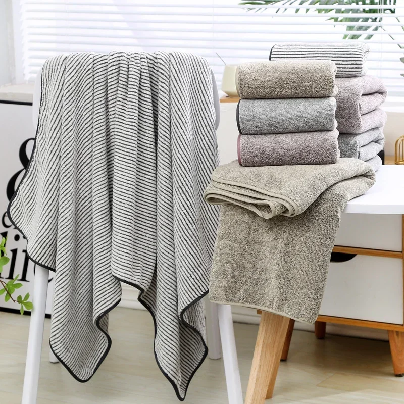 Thicken Bamboo Charcoal Coral Velvet Bath Towel For Adult Soft Absorbent Quick-Drying Towel Home Bathroom Microfiber Towel Sets