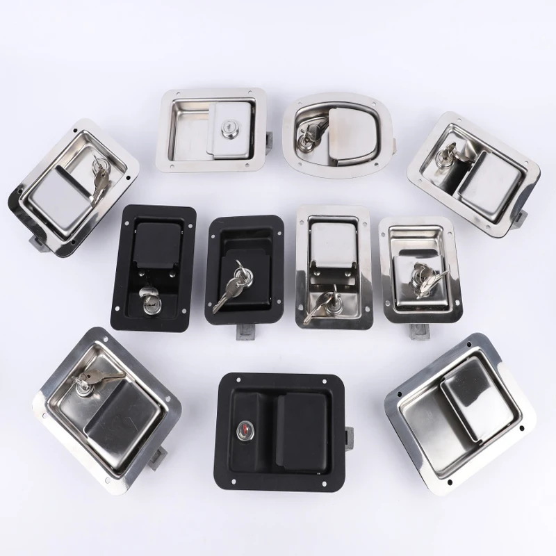 MS858A Trailer RV Trailer Truck Toolbox Lock Stainless Steel Polishing Box Lock Concealed Box Lock Collision Lock