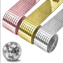 Square Glass Mosaic Tiles Self Binder Mirror Mosaics Accessories Strips Mirror Mosaic for Entertainment Venues Disco Ball Wall