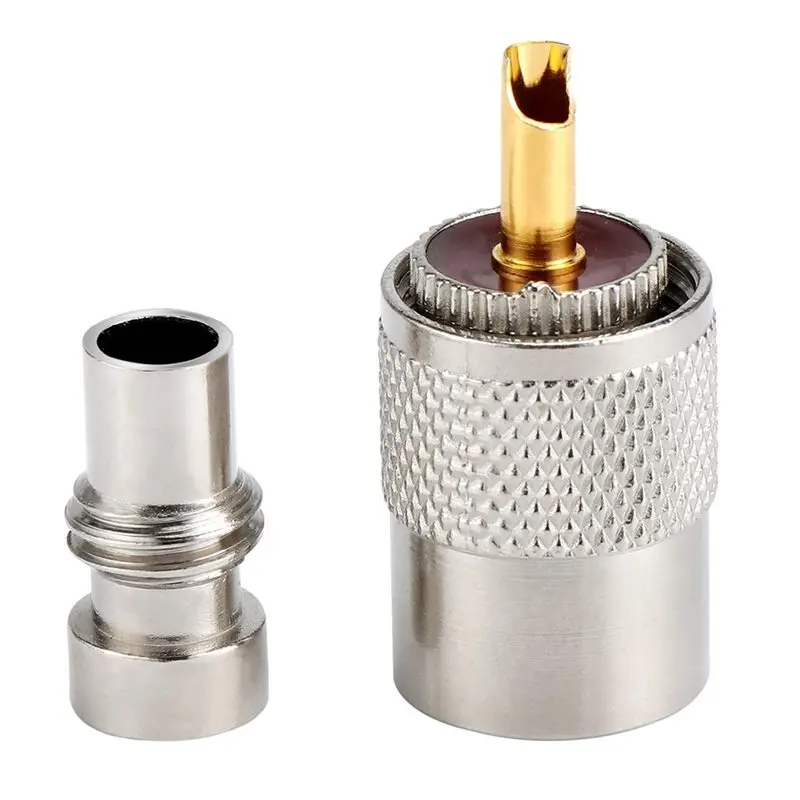 PL259 Soler Coaxial 20Pcs Male-Plug Crimp Coax Connector Adapter With Reducer For RG8X