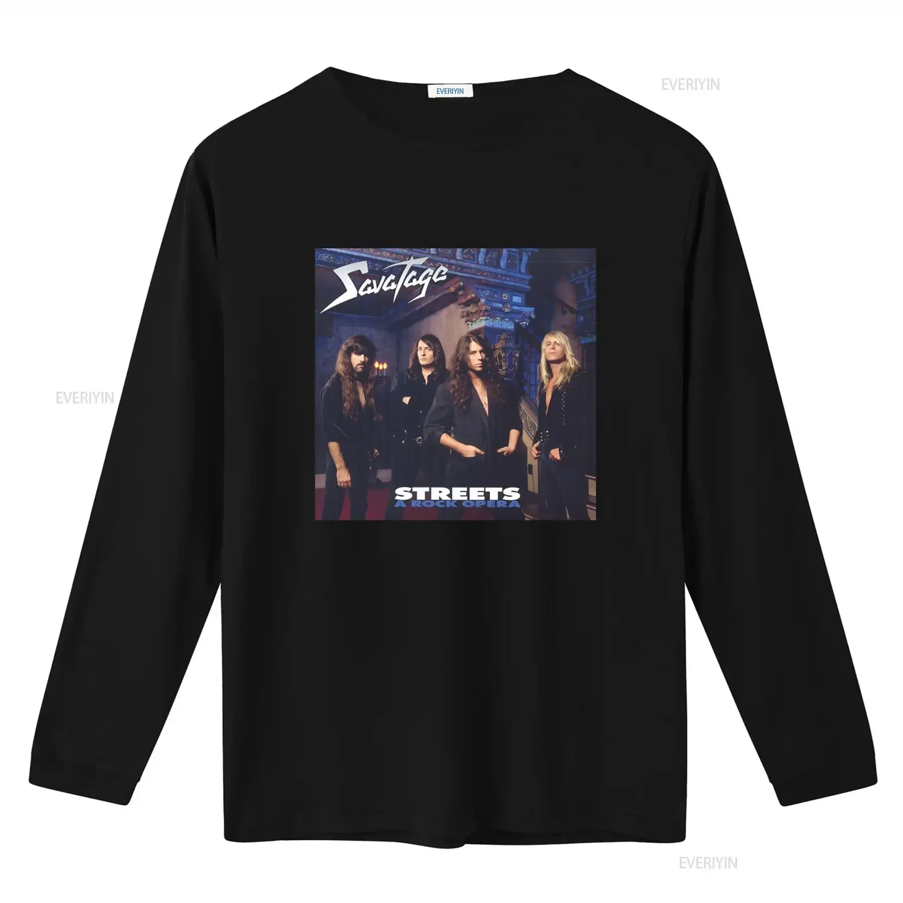 Savatage Streets A Rock Opera Heavy Metal T Shirt For Band Fans vintage Washed fashion Unisex streetwear Versatile Stretched