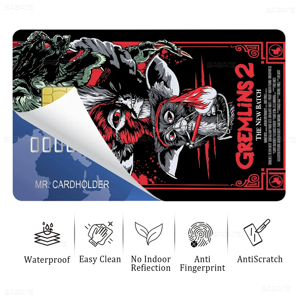 G-Gremlins Diy Credit Debit Card Sticker Party Sticker Decoration Waterproof Small Chip Card Skin Sticker