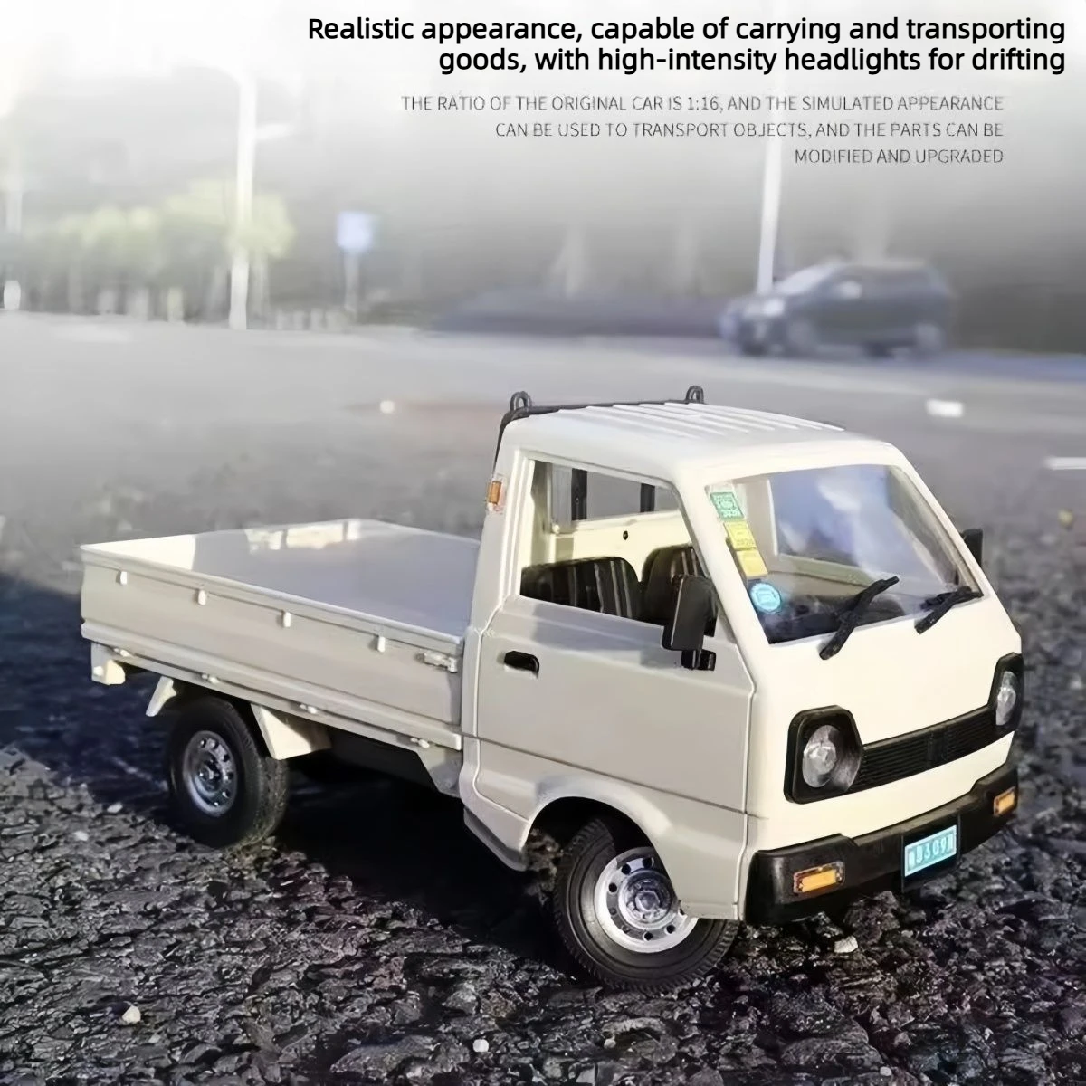 1:16 RC Drift Pickup Truck with LED Light Realistic Exterior RTR Ready To Run All Terrain Off Road Vehicle Toy for Kids Adults