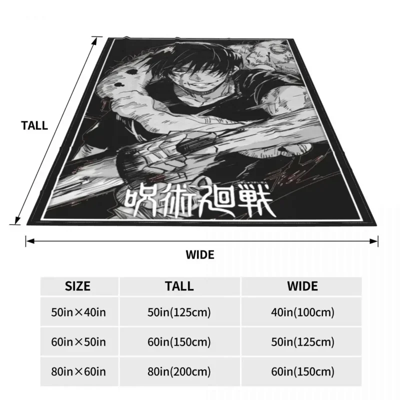 Toji Fushiguro Knife Jujutsu Kaisen Flannel Summer Air Conditioning Soft Throw Blankets for Sofa Bedroom Bedspread