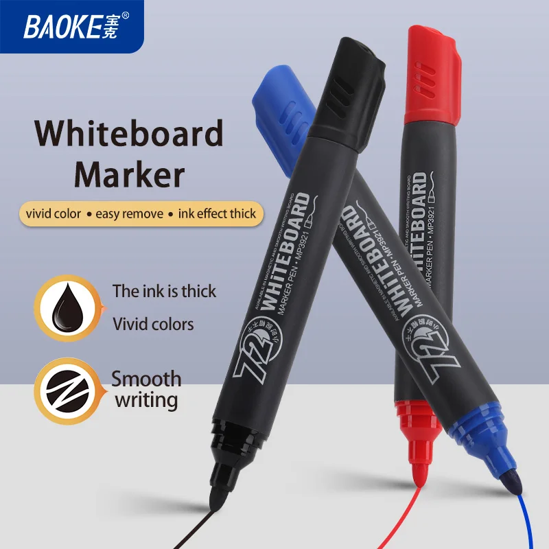BAOKE M3921 Dry Erase Markers Bullet Tip Whiteboard Marker Pen For Teachers Office & School Supplies