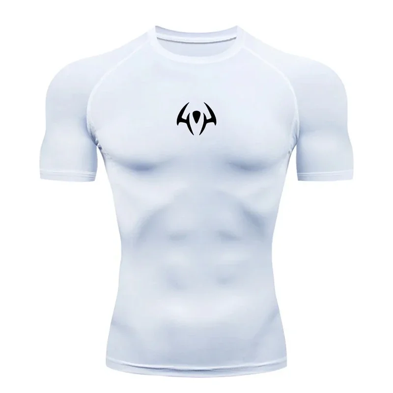 Camisas gráficas de compressão de manga curta para homens atléticas camisetas de secagem rápida camisetas topos ginásio treino undershirt baselayer rash guard