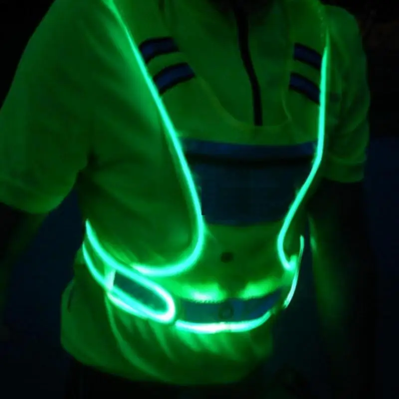 Outdoor Cycling Reflective Vest High Visibility Safe Jacket Night Riding Running Jogging Cycling LED Reflective Vest