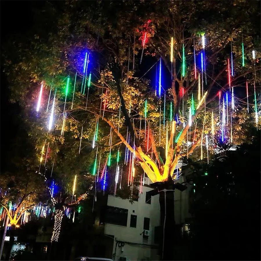 LED Meteor Shower 30cm/50cm Christmas String Lights Outdoor Garland Waterproof Fairy Lights For Garden Street Holiday Decoration