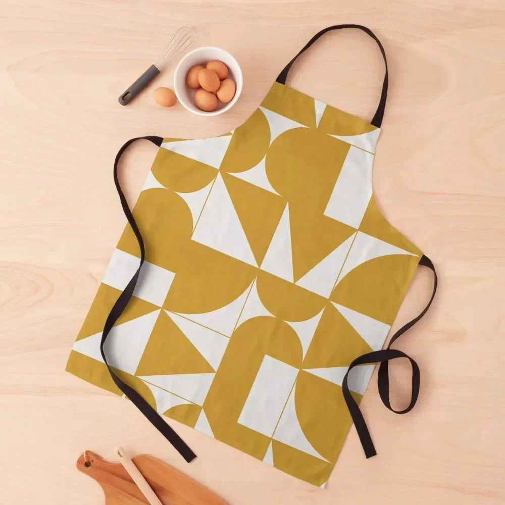 

My Favorite Geometric Patterns No.13 - Mustard Yellow Apron Women Kitchen'S Cooking Hairdresser Chef Uniform Woman Apron