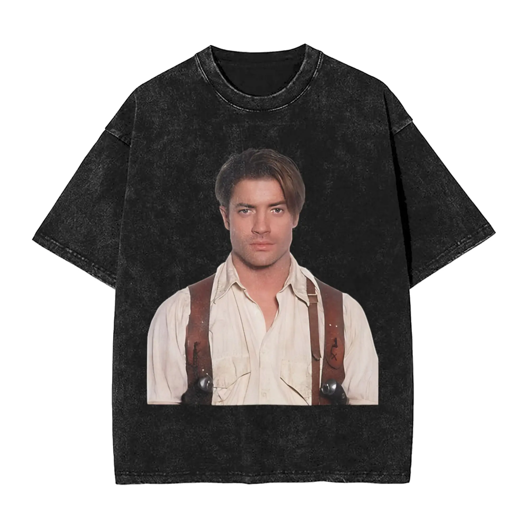 Vintage Daddy The Mummy  Vintage Washed T Shirt Men Cotton Short Sleeve  Round Neck Summer Tops Shirts