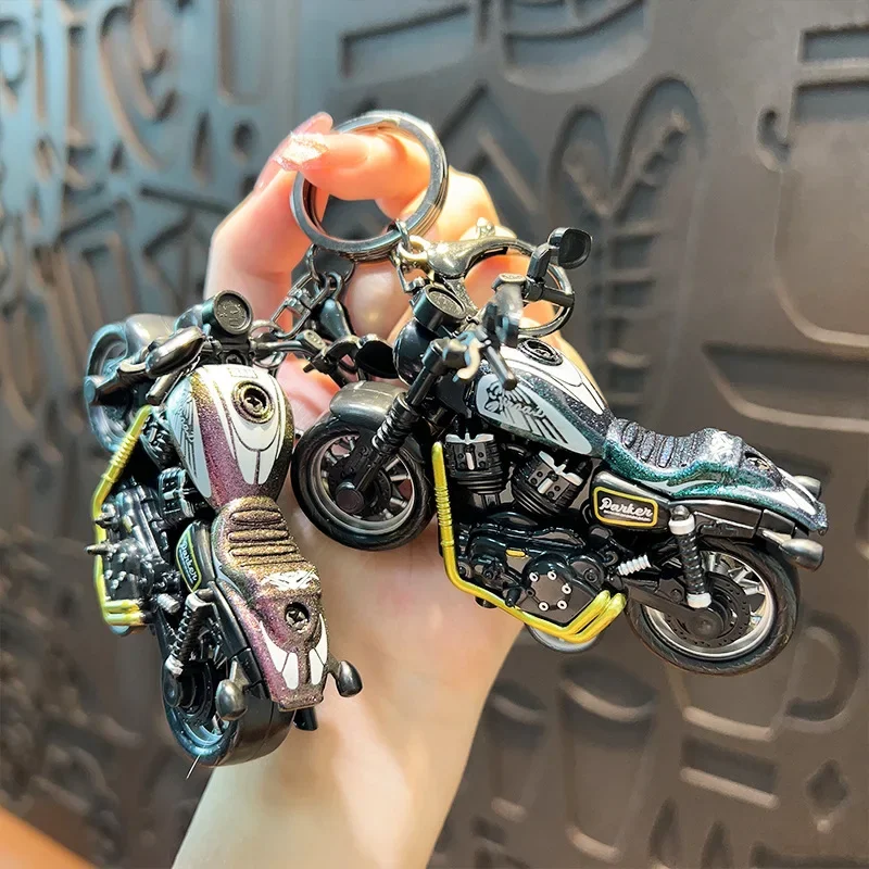 

Alloy motorcycle model ornament, mini racing toy, keychain pendant
