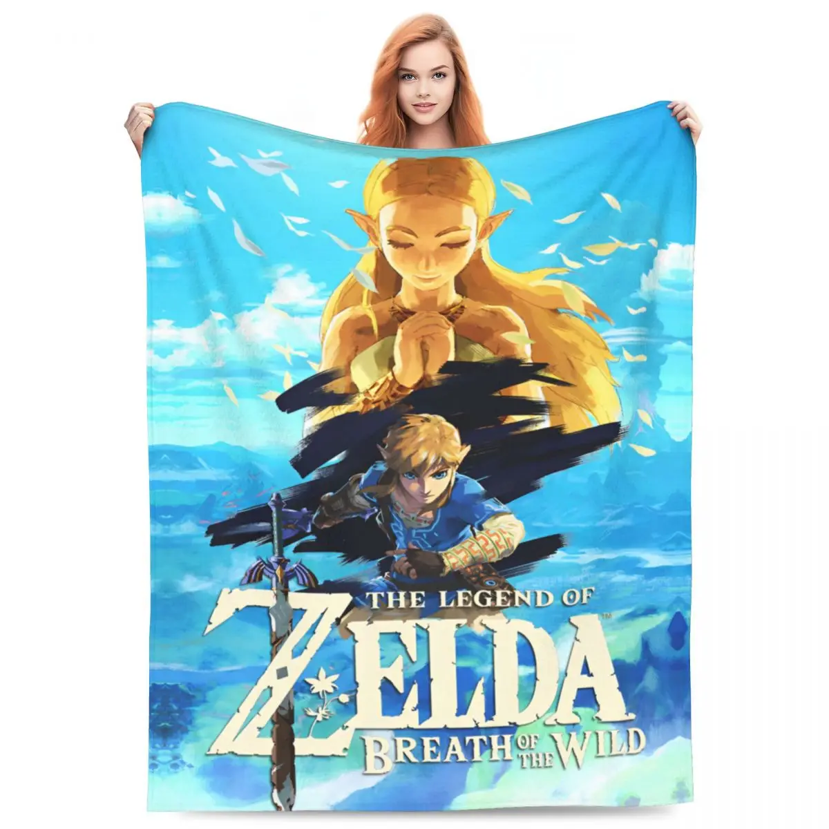 Game Z-Zelda Link Cartoon Blankets Fleece Printed Portable Soft Throw Blanket for Home Bedroom Bedding Throws