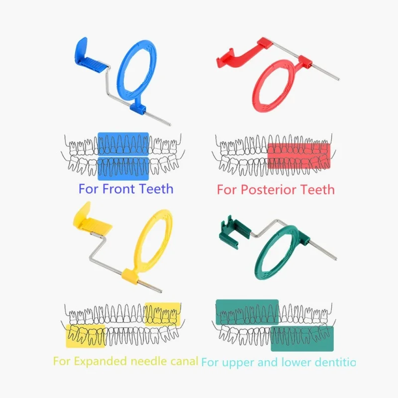 

Dental X-ray Film Holder Kit - Parallel Projection, Color Coded Aiming Rings, Indicator Arms, Bite Blocks