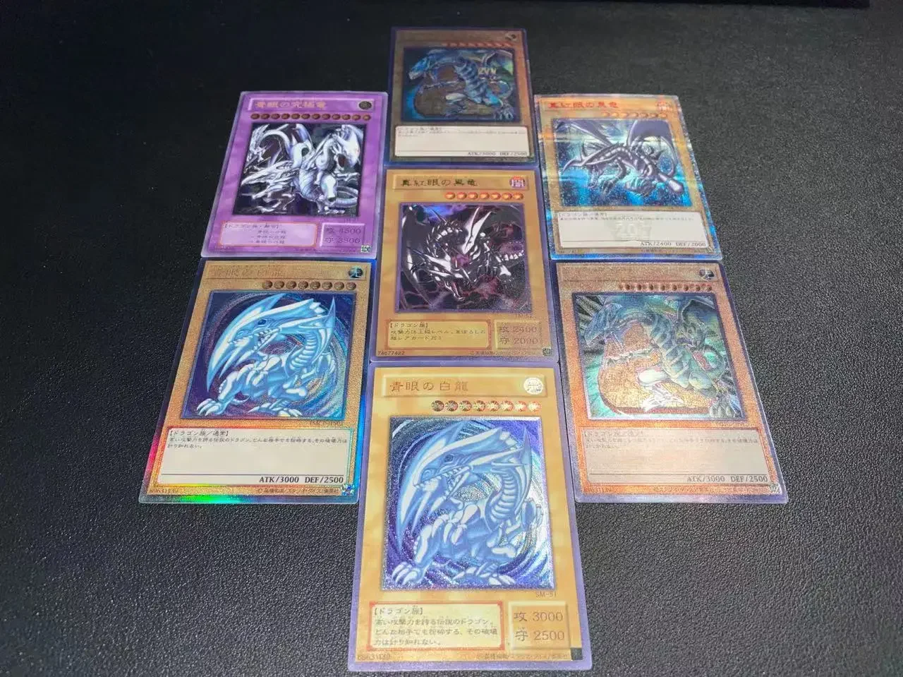 Yu-Gi-Oh Crianças Anime Cartoon Game Card, Olhos Azuis, Branco, Olhos Vermelhos, Dragão Negro, Brinquedos Coleção, Presente, Não original