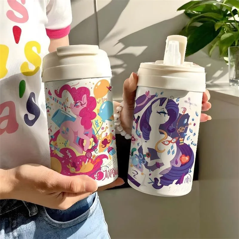 My Little Pony cartoon Pinkie thermos cup with straw coffee cup ins high-looking portable stainless steel water cup wholesale