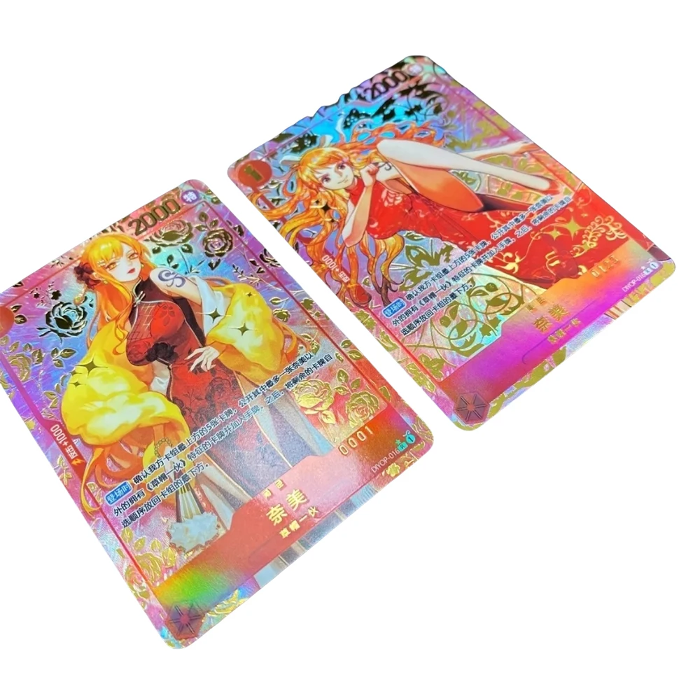 One Piece Nami 10 points rated card bricks Colorful glitter texture bronzing collection card Holiday gifts Refractive brilliance