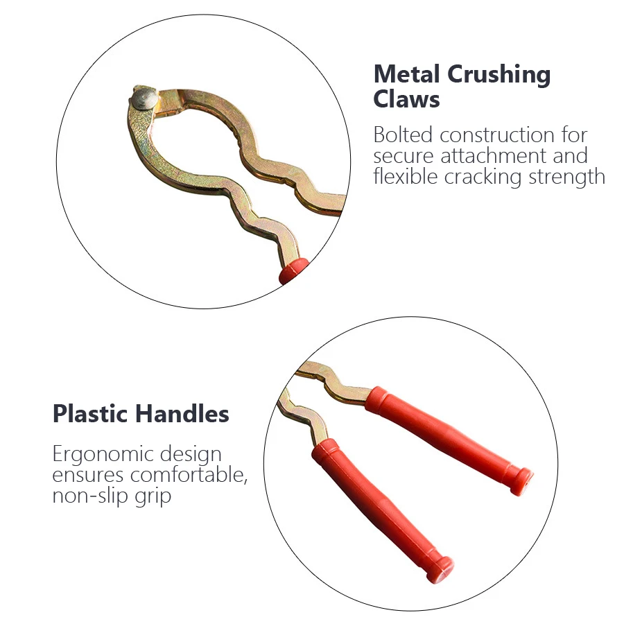 أداة مطبخ بمشبك مفرقع الجوز المعدني شديد التحمل لجوز البقان والبندق - كسارة الجوز لسهولة إعداد الطبخ