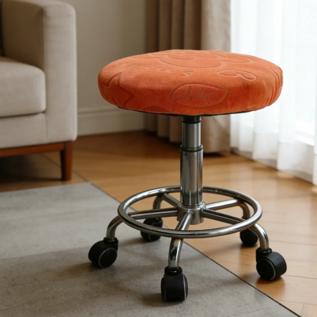 

Чехол для барного стула из жаккардового флиса, мягкий эластичный круглый чехол из спандекса, защита для сиденья стула, декор для дома и офиса