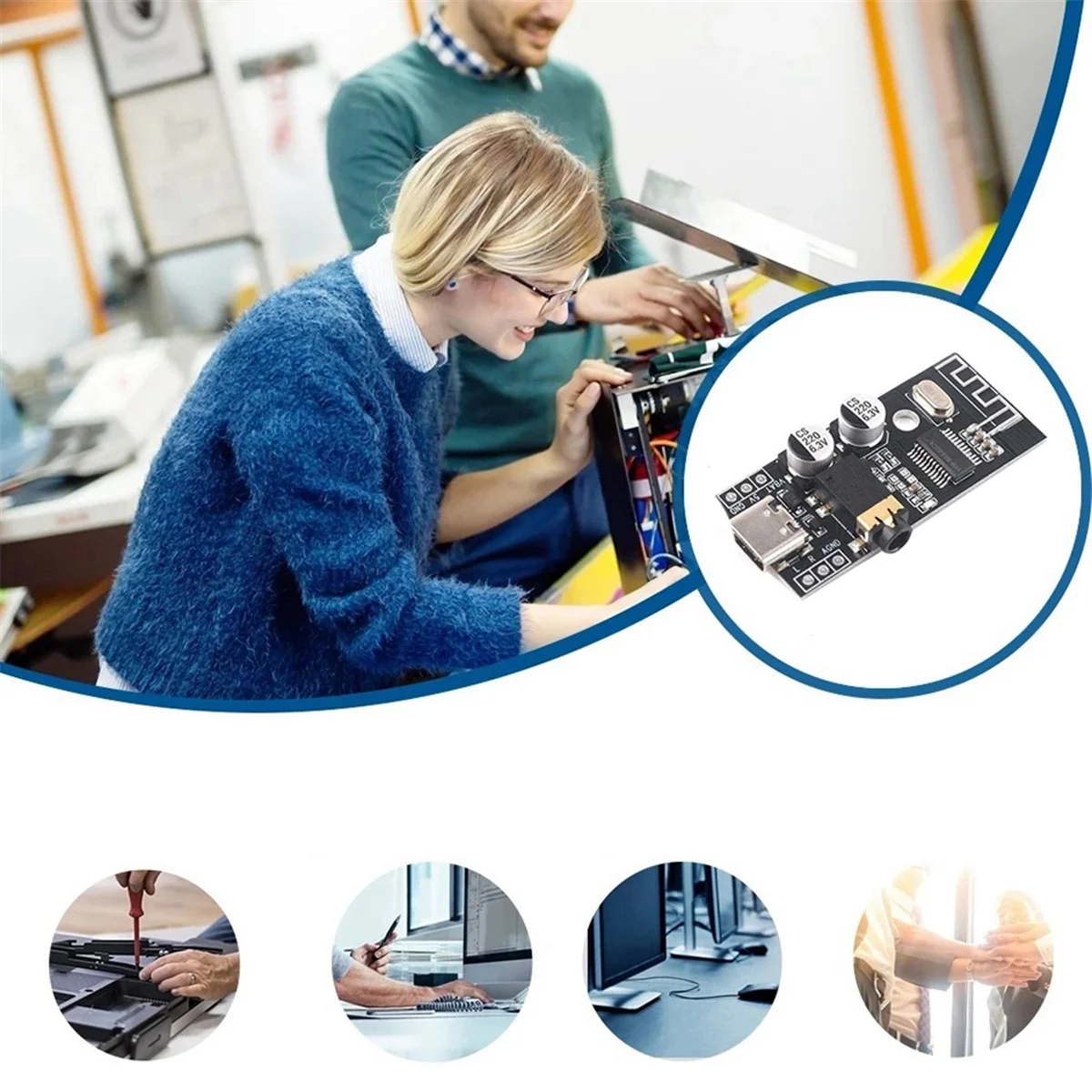 كفاءة 5 قطعة MH-M28 سماعة لاسلكية تعمل بالبلوتوث استقبال الصوت لوحة تركيبية ، أ