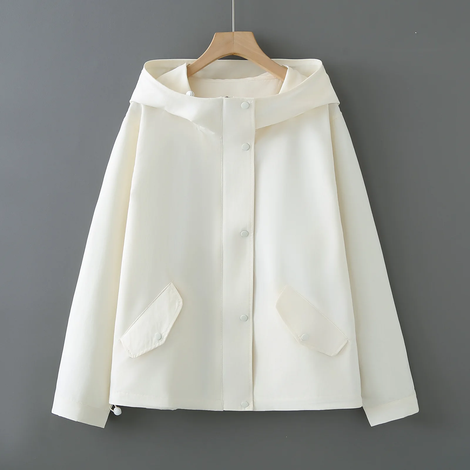 

Модная женская куртка XXXXL больших размеров, весна 2026, с капюшоном, простая повседневная одежда, с длинным рукавом, на молнии, модель 2602