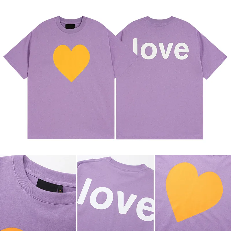 

Drew House Premium Quality High-Street Valentine's Day Love Heart Short-Sleeve Oversized Couple's T-Shirt for Men