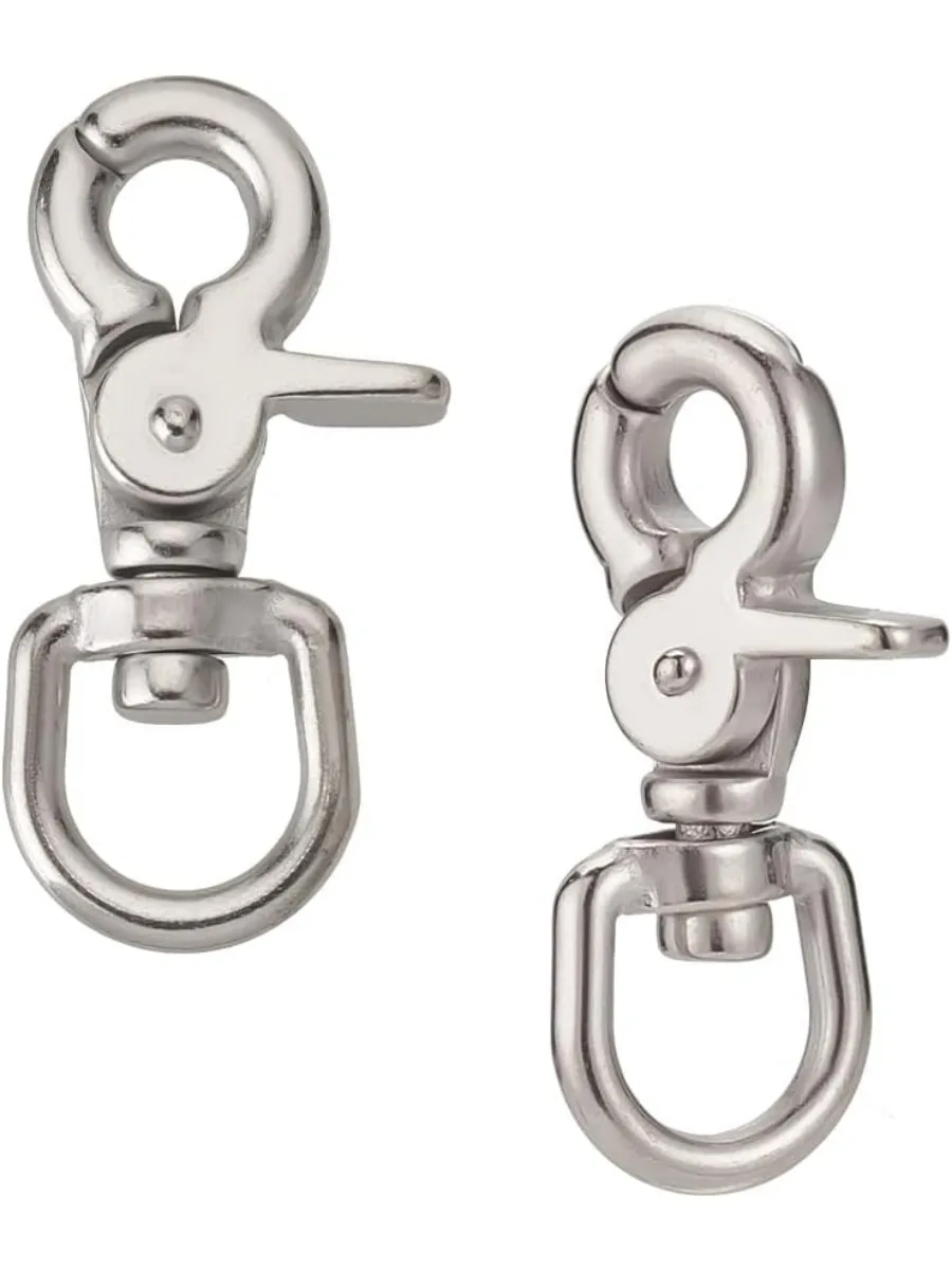 2 Pack Trigger Snap Hooks 316 Stainless Steel Swivel Snap, 2.6inch/ 6.7cm Lobster Claw Clips Pet Buckle Swivel Eye Hooks Trigger