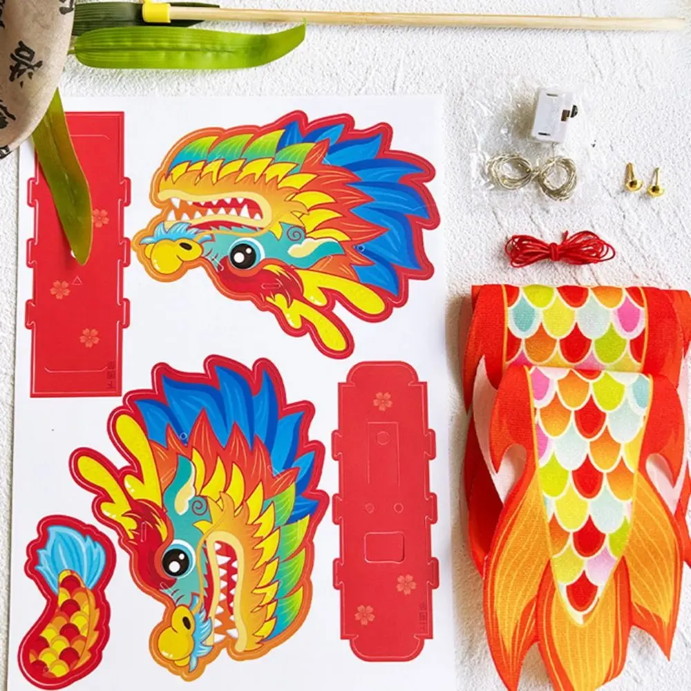 

Portable Luminous Mid-Autumn Dragon Dance Lantern Fluttering Paper Chinese Traditional Dragon Lamp DIY Handmade Handheld Lantern