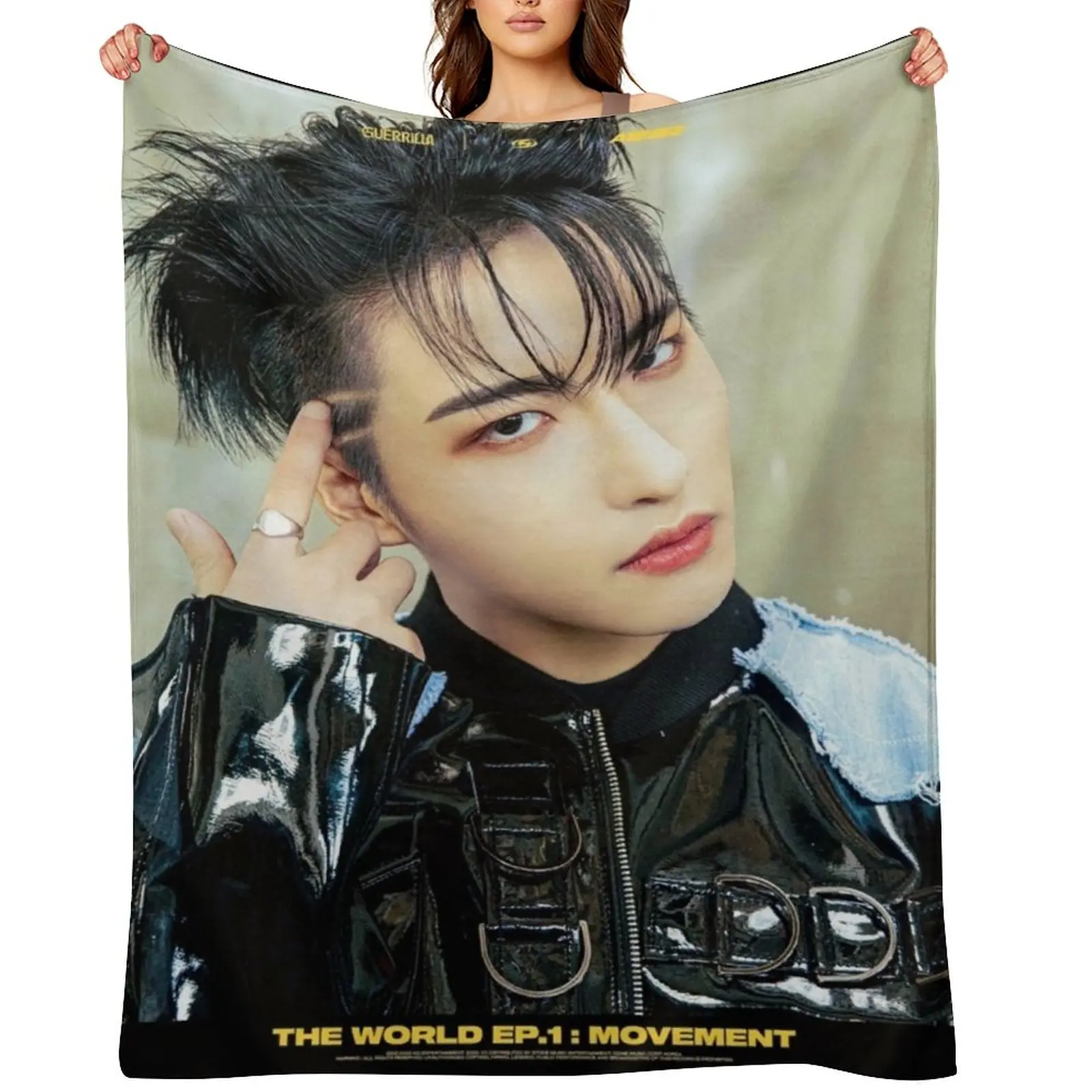 

Seonghwa - Ateez Throw Blanket Tourist Furry Decorative Sofa For Sofa Thin Blankets