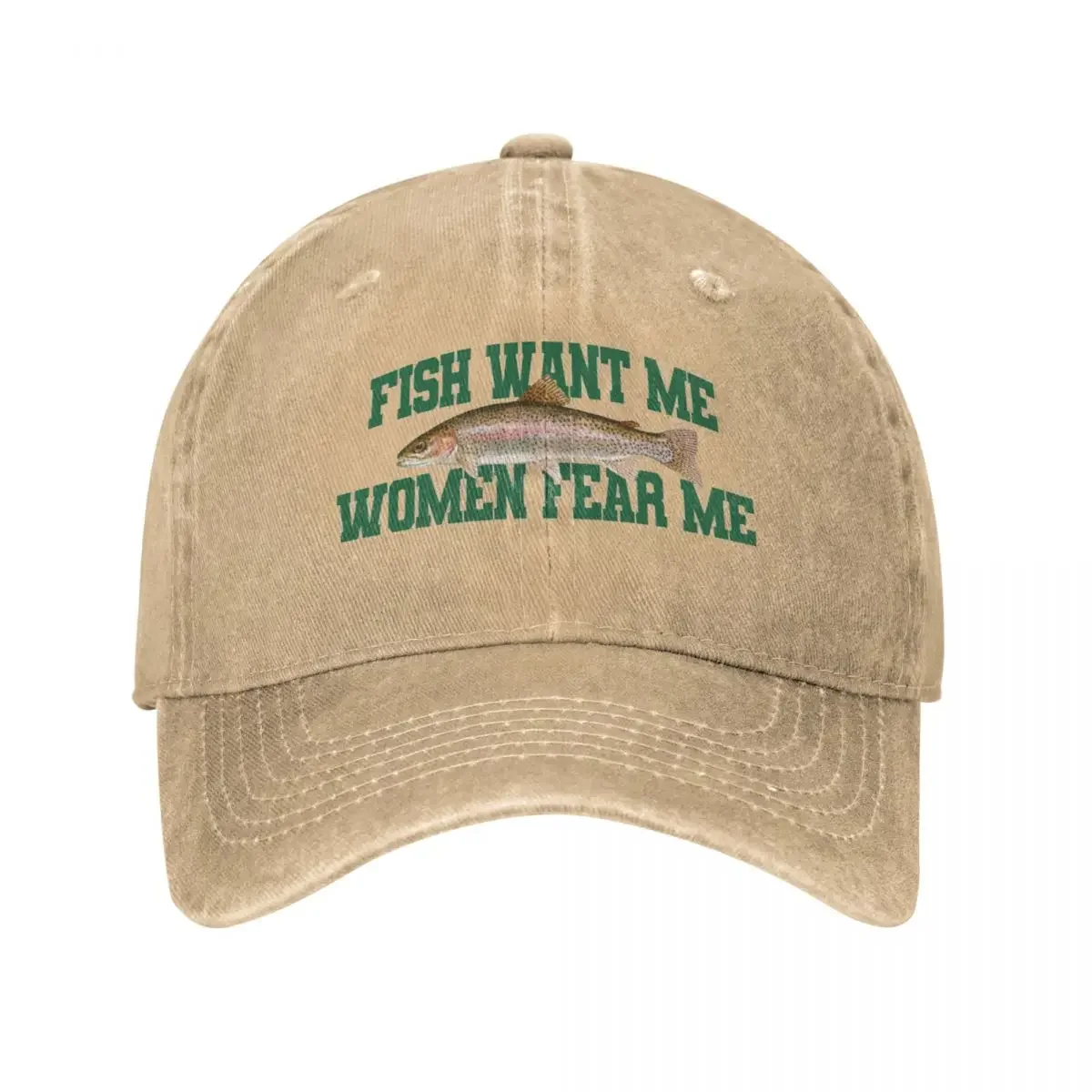 Fish Want Me Women Fear Me Meme Baseball Caps Classic Distressed Denim Washed Snapback Hat Unisex Workouts Unstructured Hats Cap