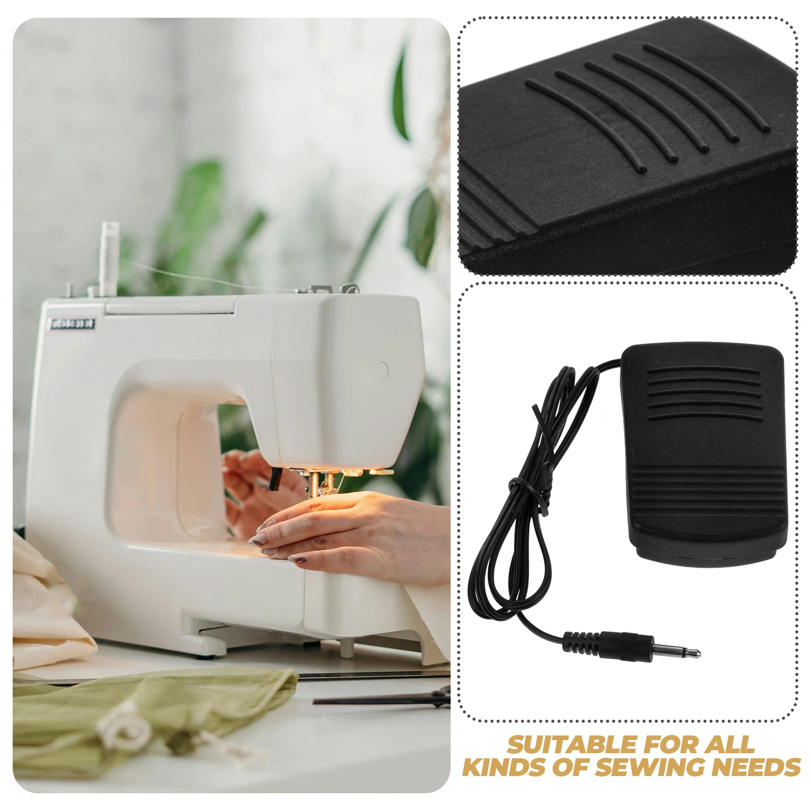 

Adjustable Foot Pedal for Sewing Machine Household Metal Replacement Sturdy Steady Conductive Sensitive Durable Non Slip Rubber