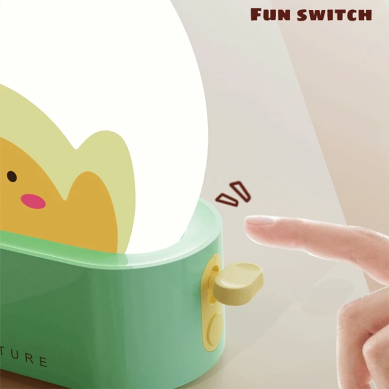 โคมไฟกลางคืน, ตกแต่งน่ารักน่ารักสําหรับห้องนอนข้างเตียง, ขนมปังปิ้ง LED แบบชาร์จไฟได้พร้อมตัวจับเวลาและความสว่างที่ปรับได้ทนทาน