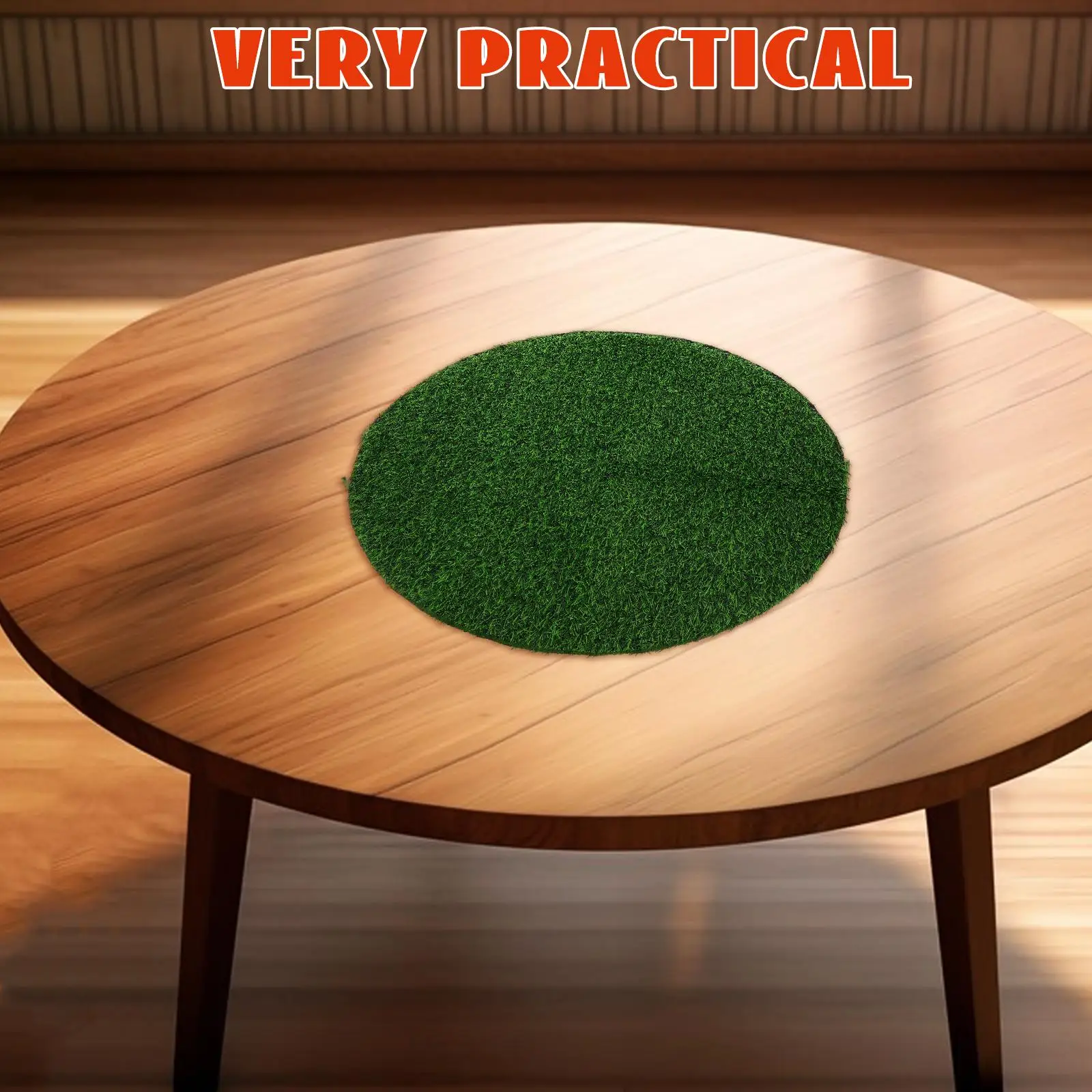 Round 50CM PVC Grass Table Runner Simulated Mat Decor Turf for Banquet Dining Kitchen Outdoor Party Wedding Tablecloth Placemats