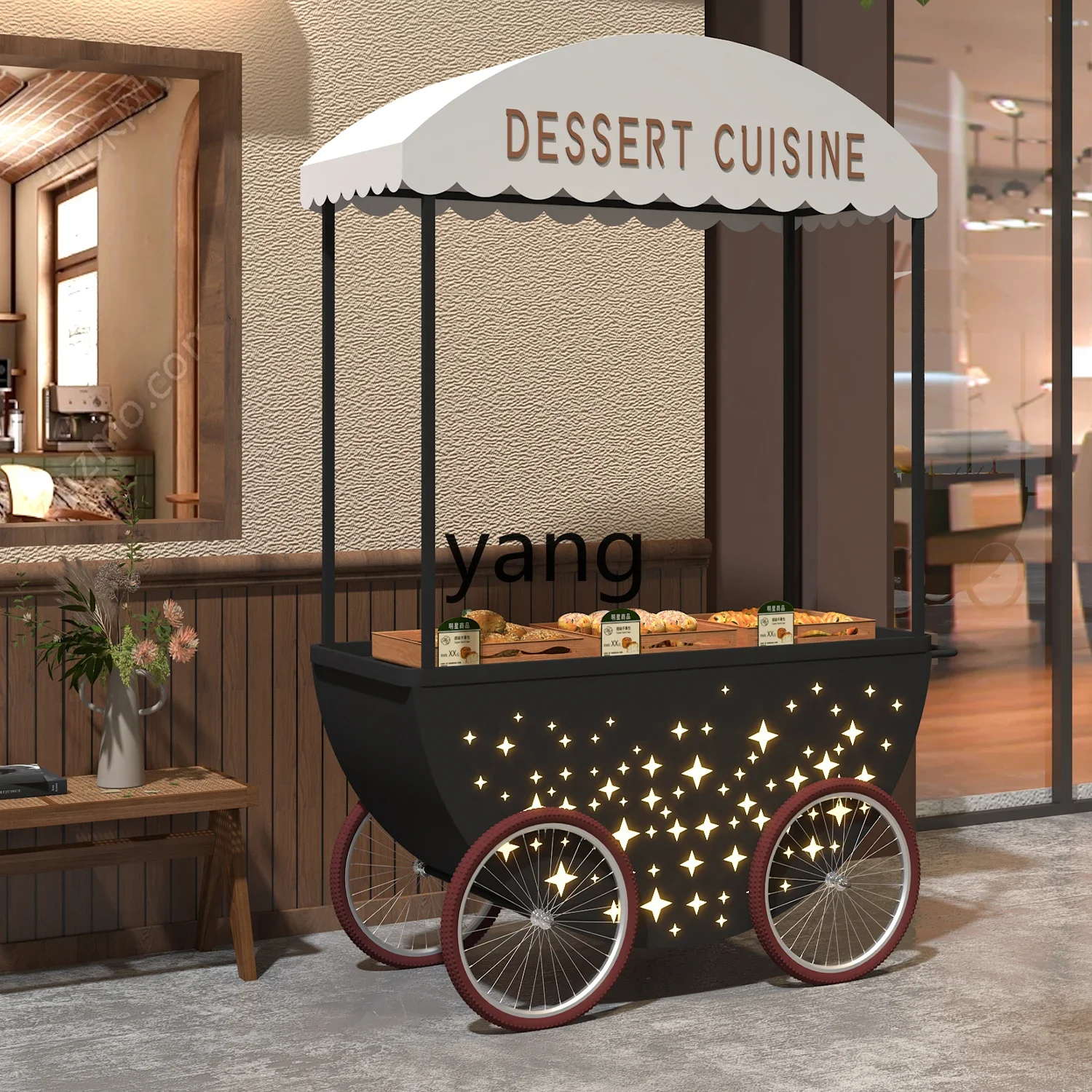 LZR Outdoor Market Stall Cart Mobile Multi-Functional Stall Cart