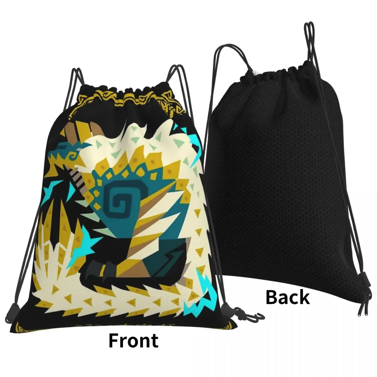 Mochilas zinogre-fanged Wyvern multifunción, bolsas portátiles con cordón, paquete de cordón, bolsa deportiva de bolsillo para la escuela de viaje